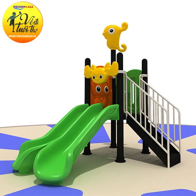 Cầu trượt ngoài trời hình con cá CTMNKB09 - Sân chơi giải trí ngoài trời siêu hấp dẫn & vui nhộn cho bé