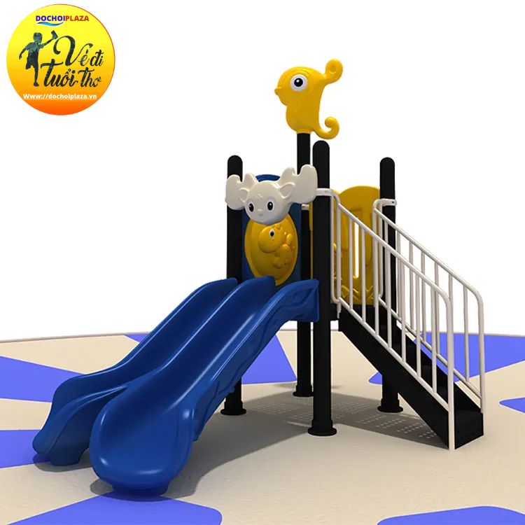 Cầu trượt ngoài trời hình con cá CTMNKB09 - Sân chơi giải trí ngoài trời siêu hấp dẫn & vui nhộn cho bé