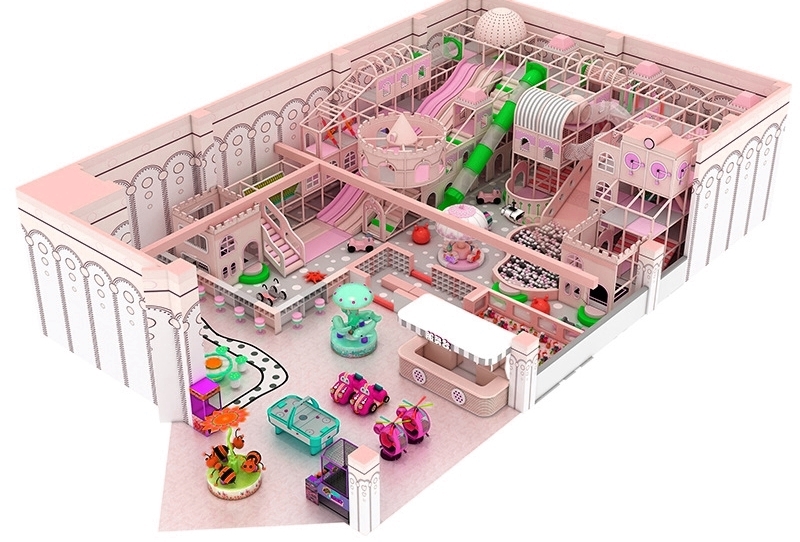 Indoor playground KVCTE3547- Thiết kế 3D khu vui chơi giải trí liên hoàn nhà bóng trong nhà