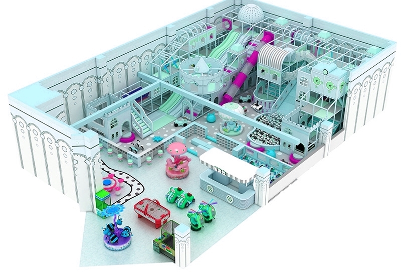 Indoor playground KVCTE3547- Thiết kế 3D khu vui chơi giải trí liên hoàn nhà bóng trong nhà