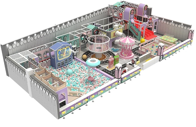 Đầu tư khu vui chơi KVCTE13149- Nhà bóng liên hoàn cầu trượt giải trí trong nhà - Indoor PlayGround