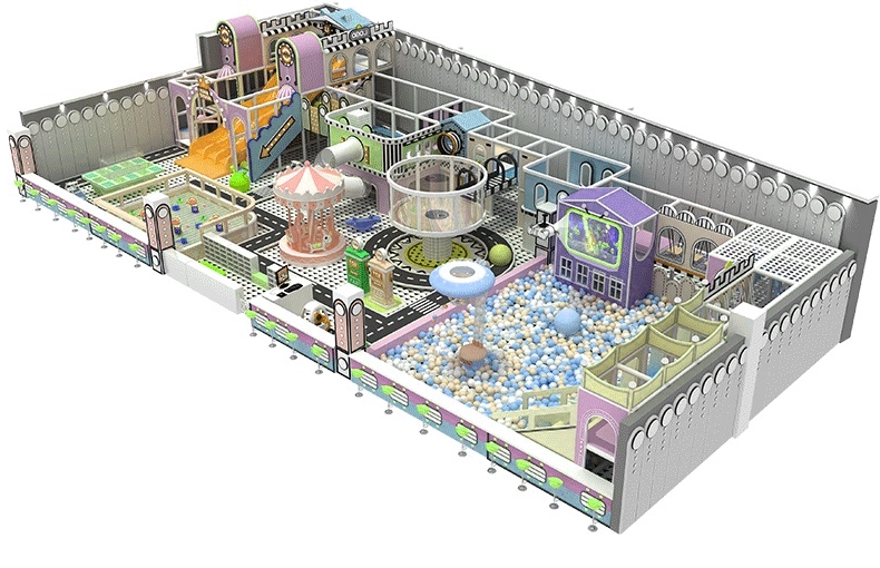 Đầu tư khu vui chơi KVCTE13149- Nhà bóng liên hoàn cầu trượt giải trí trong nhà - Indoor PlayGround