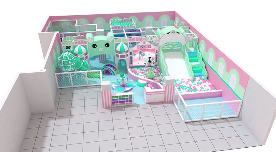 Đầu tư khu vui chơi KVCTE13143- Nhà bóng liên hoàn cầu trượt giải trí trong nhà - Indoor PlayGround