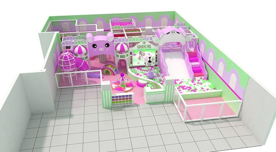 Đầu tư khu vui chơi KVCTE13143- Nhà bóng liên hoàn cầu trượt giải trí trong nhà - Indoor PlayGround