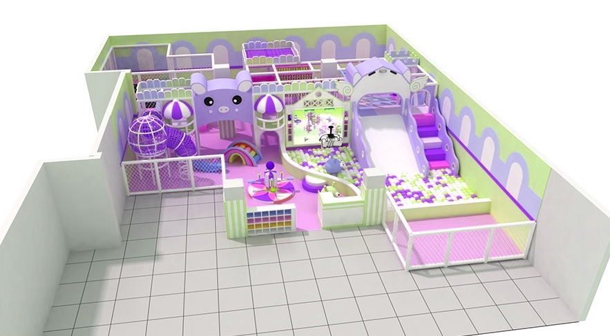 Đầu tư khu vui chơi KVCTE13143- Nhà bóng liên hoàn cầu trượt giải trí trong nhà - Indoor PlayGround