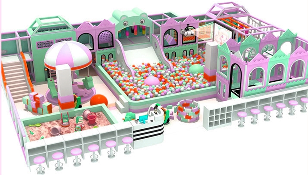 Đầu tư khu vui chơi KVCTE13144- Nhà bóng liên hoàn cầu trượt giải trí trong nhà - Indoor PlayGround