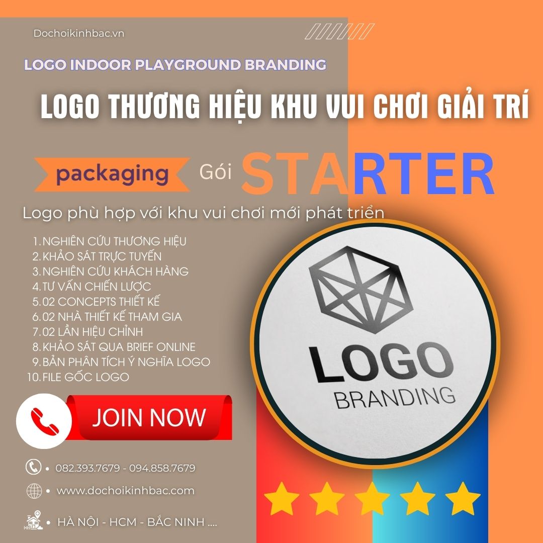 Logo Đại diện cho khu vui chơi giải trí GÓI - ENTERPRISE- Phù hợp khu vui chơi lớn,Thương hiệu lớn mạnh - nhân chuỗi