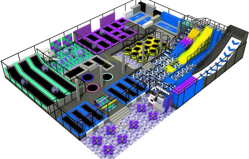 Đấu trường nhún nhảy KVCTP5903- Công viên bạt nhún -Trampoline park tổ hợp vui chơi giải trí