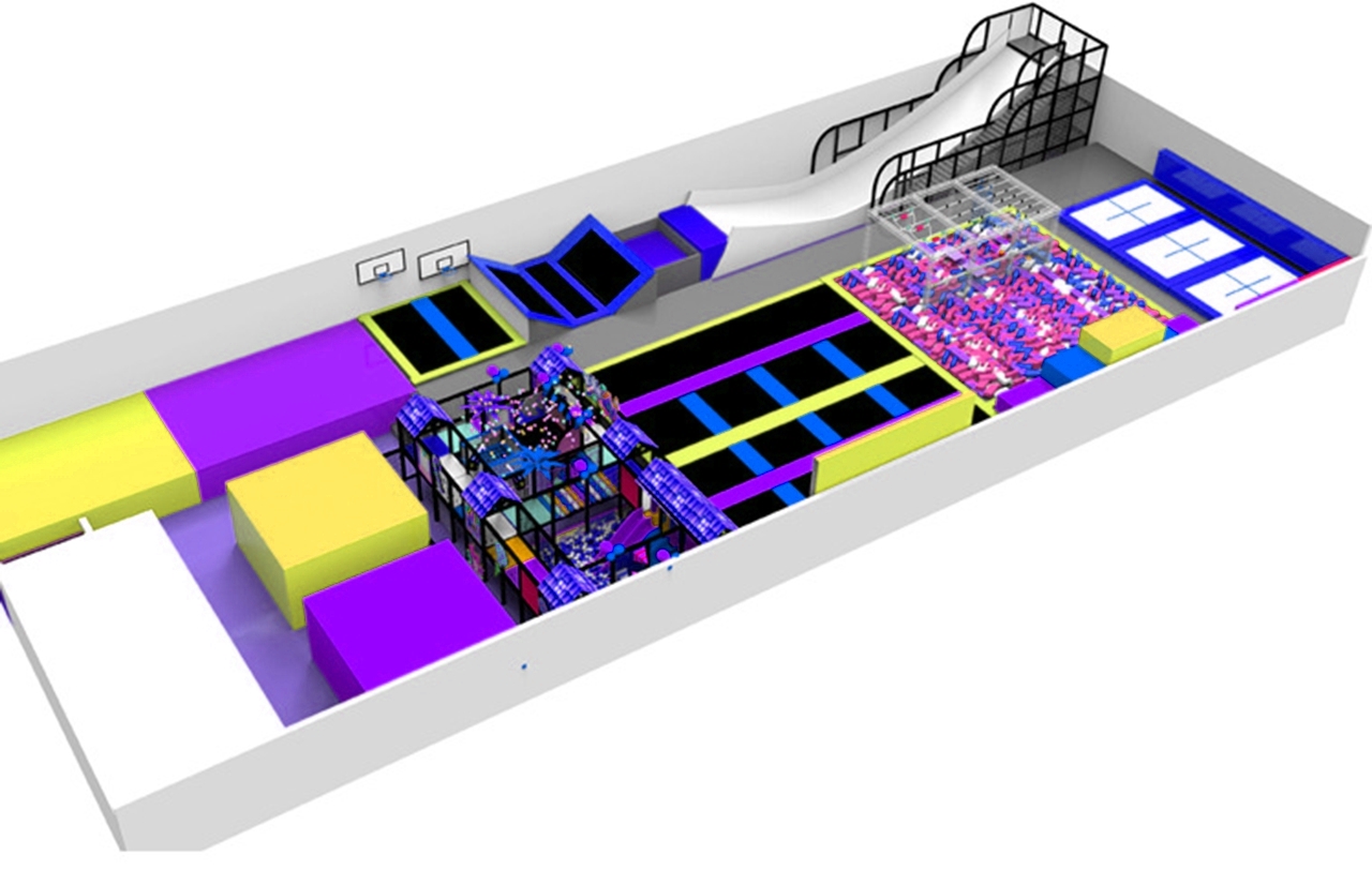 Đấu trường nhún nhảy KVCTP5920- Trampoline galaxy arena chuẩn quốc tế - Công viên bạt nhún thể thao