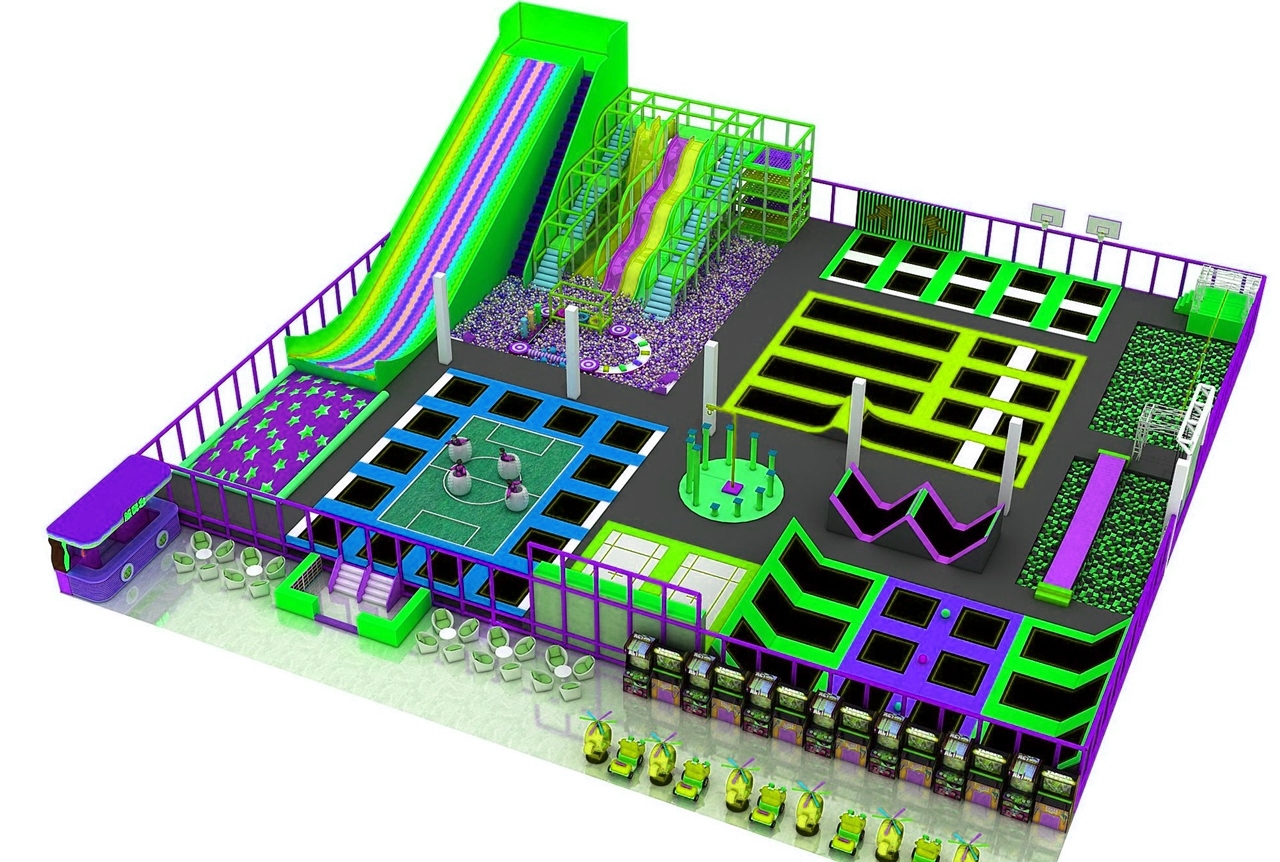 Công viên bạt nhún KVCTP5930- Trampoline park chuẩn quốc tế - Đấu trường nhảo lộn thể thao