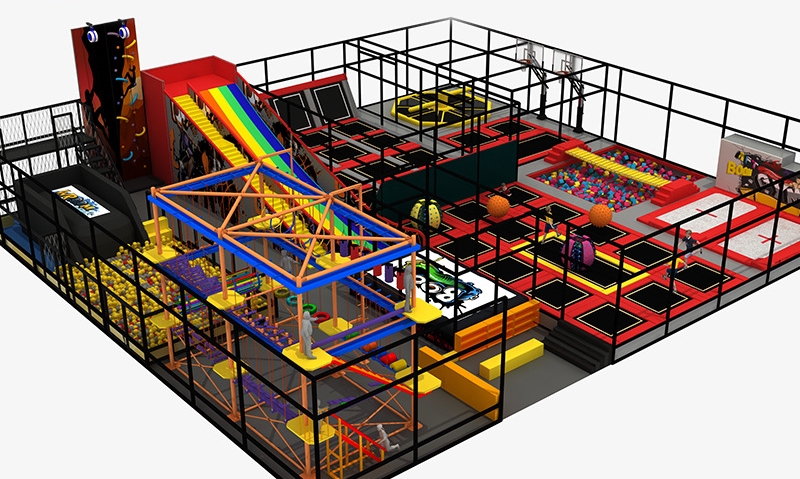 Đấu trường bạt nhún KVCTP9008- Trampoline park rộng lớn chuẩn quốc tế - Công viên bạt nhún vôi nhộn