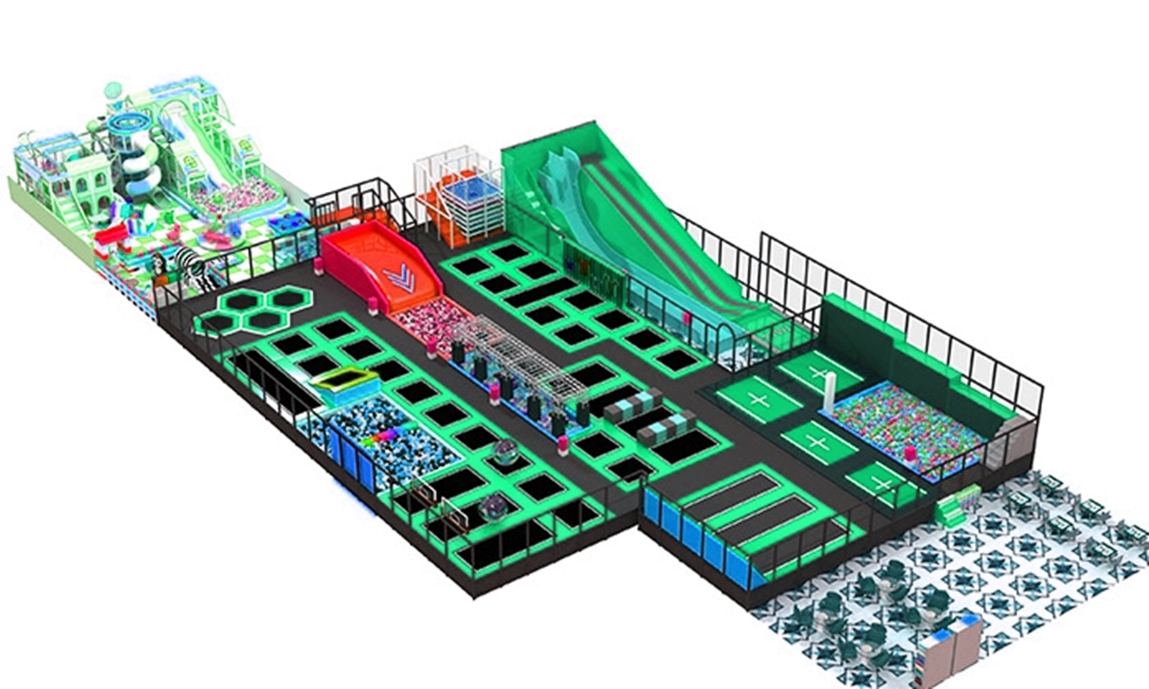 Đấu trường nhún nhảy KVCTP5904- Công viên bạt nhún -Trampoline park tổ hợp vui chơi giải trí