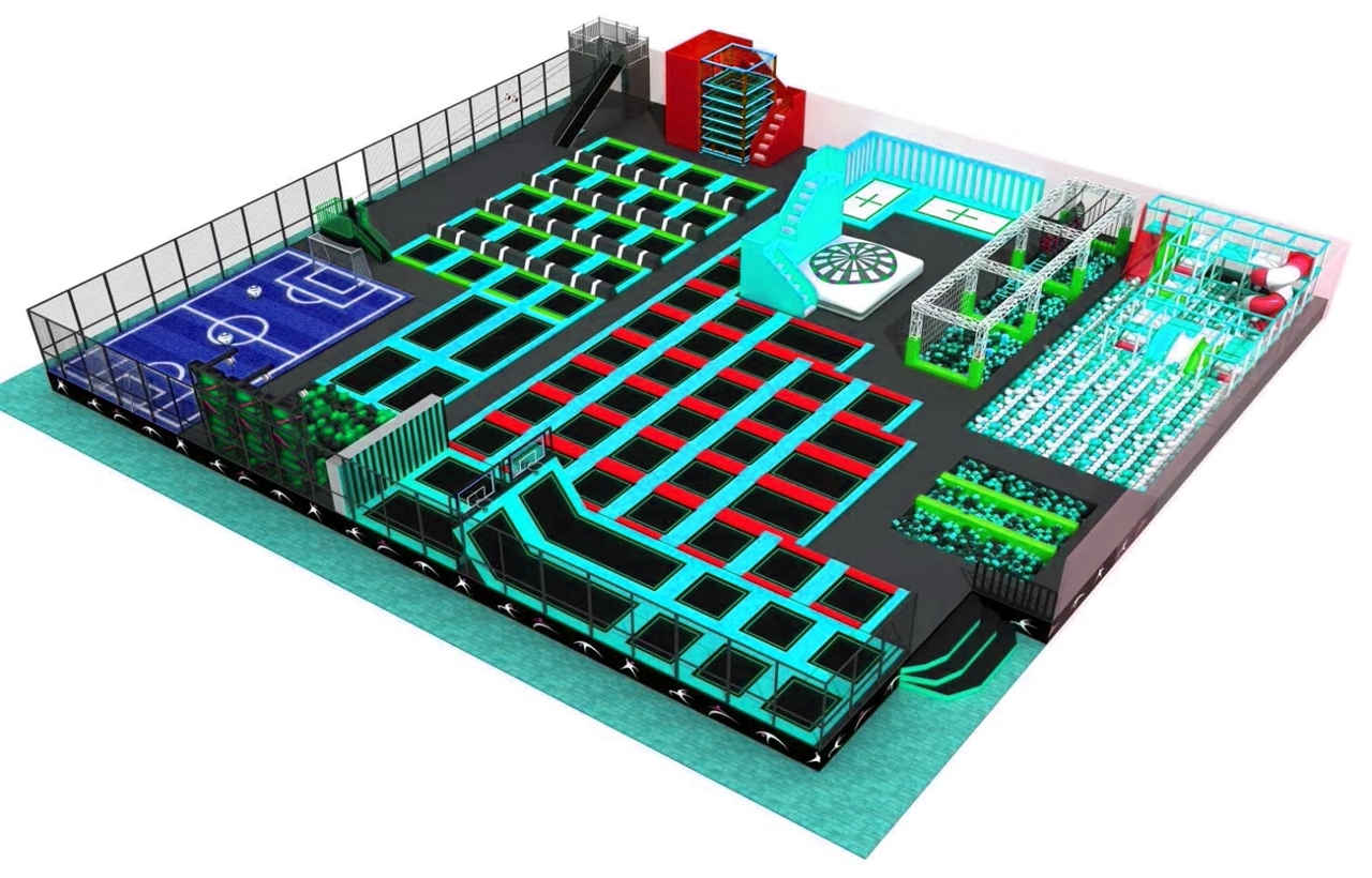 Đấu trường bạt nhún KVCTP9012- Trampoline park rộng lớn chuẩn quốc tế - Công viên bạt nhún vôi nhộn