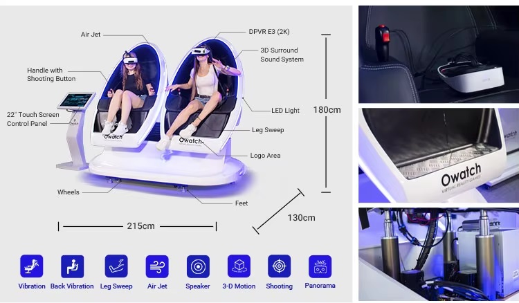 Máy chơi Mô phỏng Cinema 9D 2 Chỗ Egg Vr Shark MCMKB09 Dochoikinhbac Hấp dẫn trong trung tâm mua sắm.