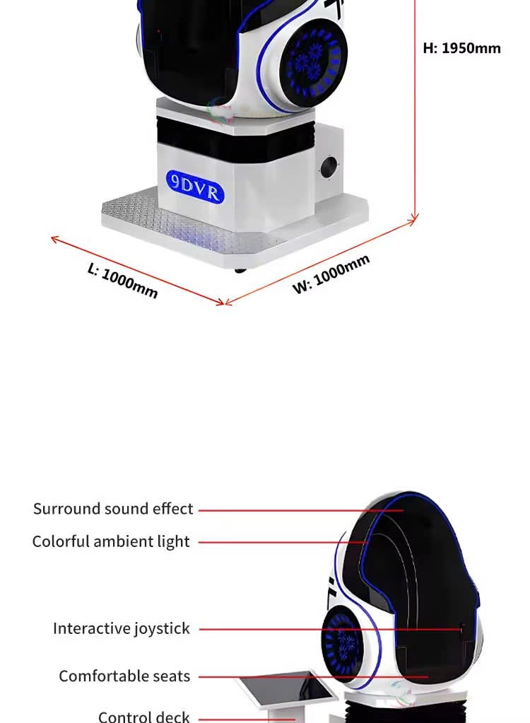 Ghế trứng 9D Mô phỏng thực tế ảo 1 Chỗ VR9DKB03 Dochoikinhbac Thu hút trong khu vui chơi