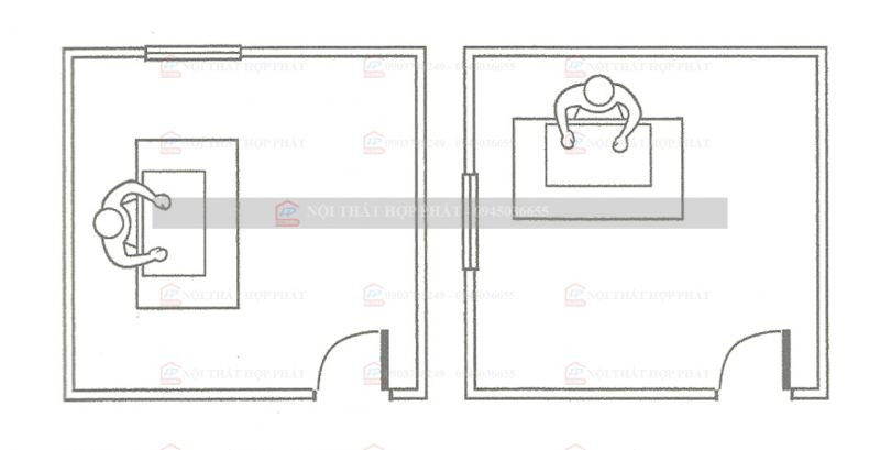 Bàn làm việc văn phòng phải hướng ra cửa