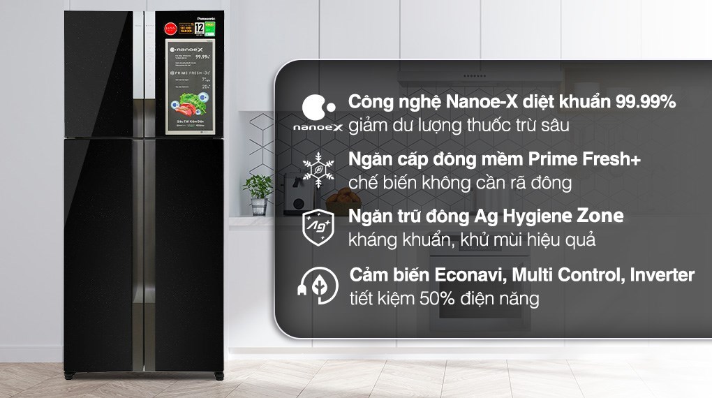 Tủ lạnh Panasonic Inverter 550 lít Multi Door NR-DZ601YGKV