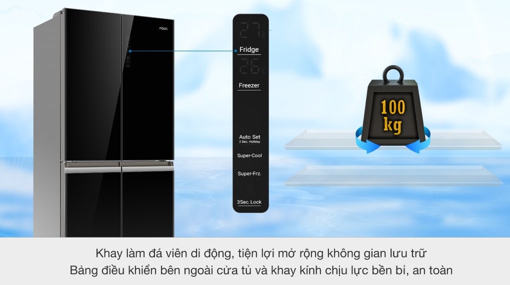 Tủ lạnh Aqua Inverter 549 lít Multi Door AQR-IG636FM(GB)