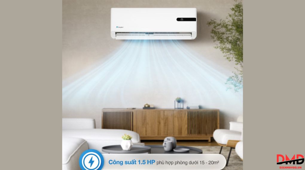Điều hòa 1.5 HP phù hợp phòng bao nhiêu m2?