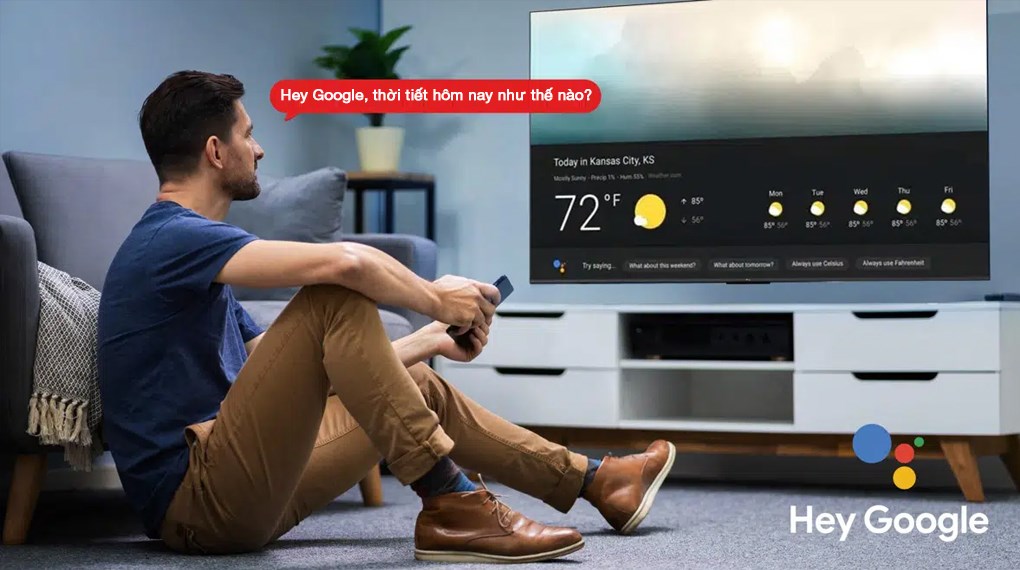 Google Tivi TCL QLED 4K 85 inch 85P8K