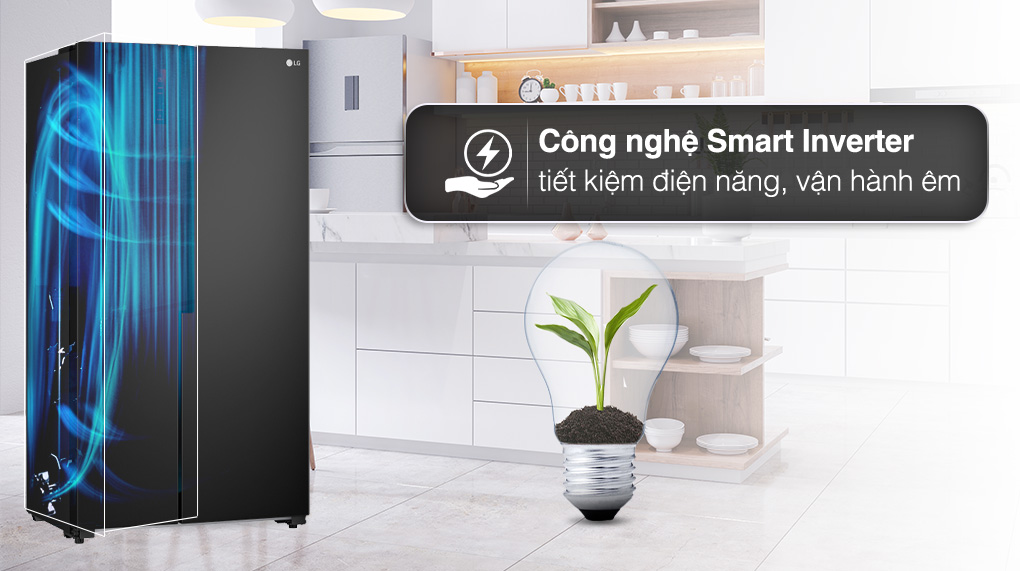 Tủ lạnh LG Inverter 519 lít Side By Side GR-B256BL