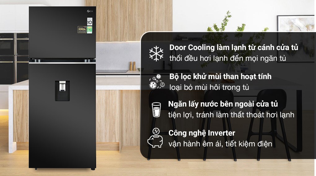 Tủ lạnh LG Inverter 374 lít GN-D372BL