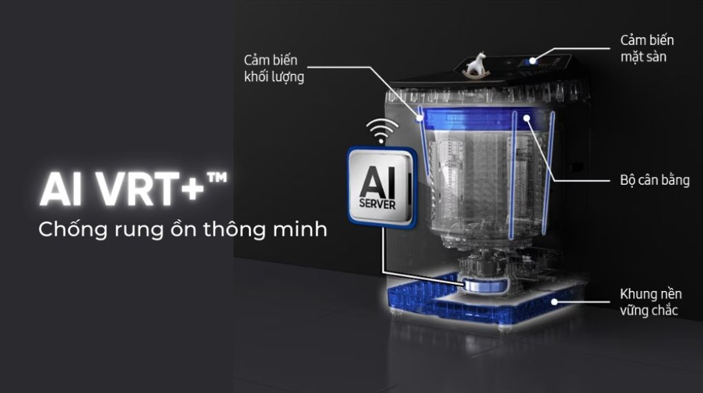 Máy giặt Samsung AI Wash Inverter 21 kg WA80F21B9BSV