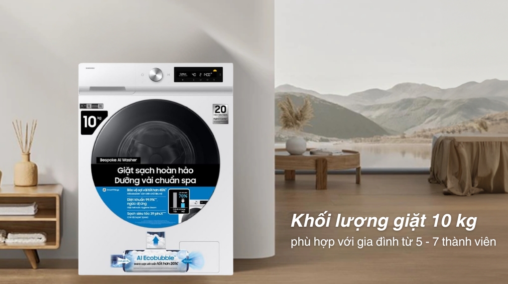 Máy giặt Samsung Bespoke Inverter 10 kg WW10DB7U34GWSV