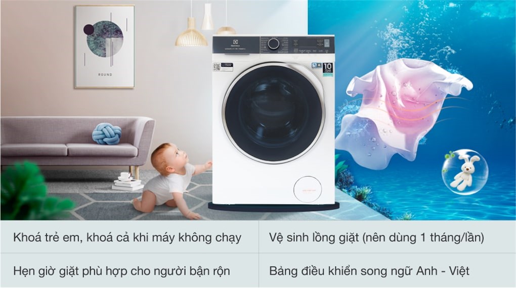 Máy giặt sấy Electrolux Inverter 11/7 kg EWW1142Q7WB