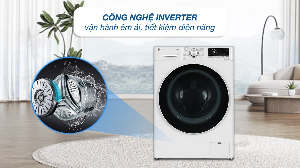 Máy giặt sấy LG Inverter 11/7 kg FV1411D4W