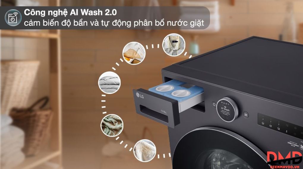 Máy giặt sấy LG Inverter 15/8 kg F2515RNTG