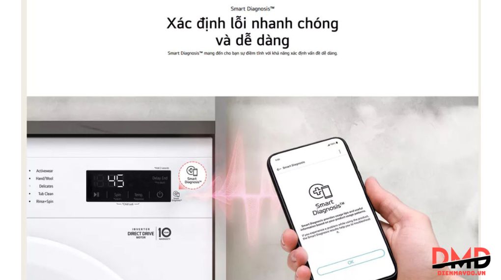Máy giặt sấy LG Inverter 9/5 kg FB1209D5W