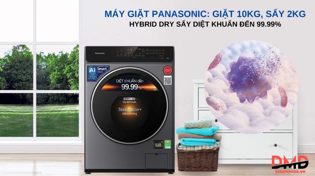 Máy giặt sấy Panasonic Inverter 10/2 kg NA-V10FC1LVT