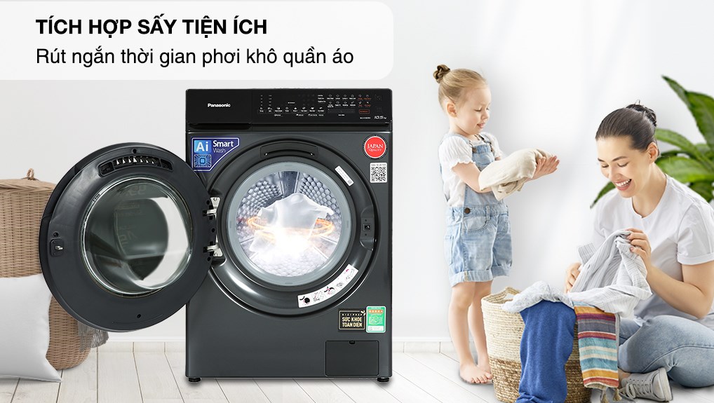 Máy giặt sấy Panasonic Inverter 10/2 kg NA-V10FR1BVT