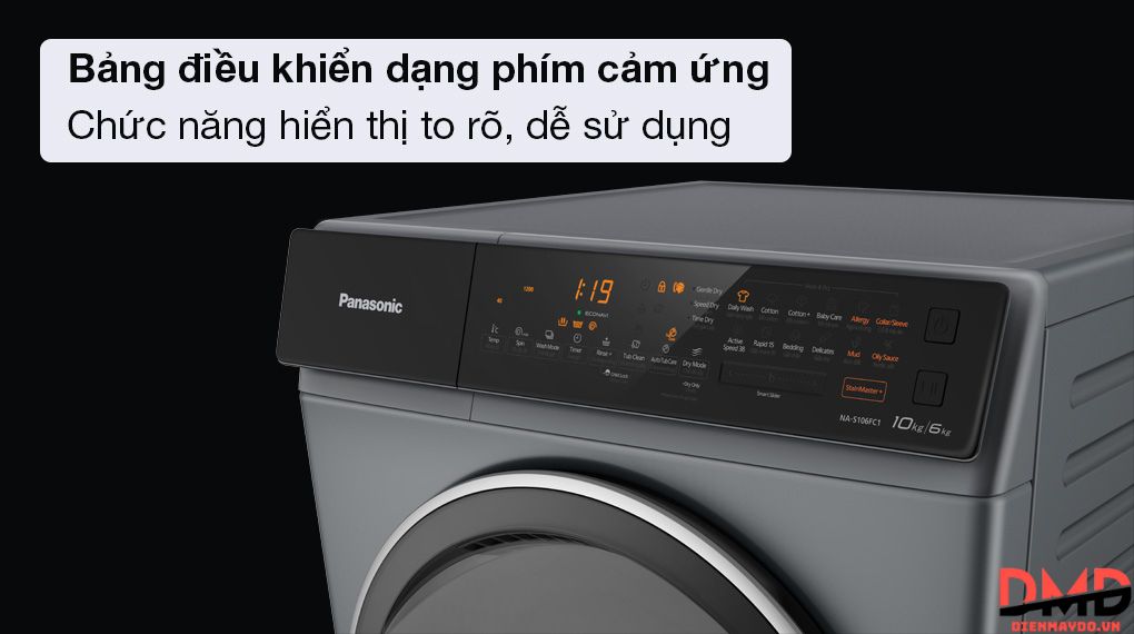 Máy giặt sấy Panasonic Inverter 10/6 kg NA-S106FC1LV