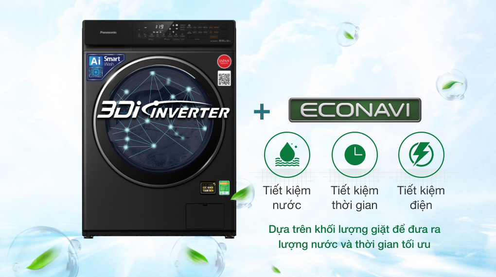 Máy giặt sấy Panasonic Inverter 9.5/6 kg NA-S956FR1BV