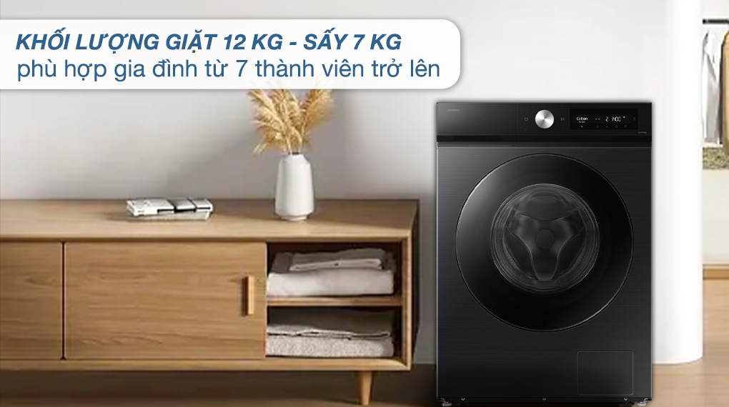Máy giặt sấy Samsung Inverter 12/7 kg WD12DB7B85GBSV