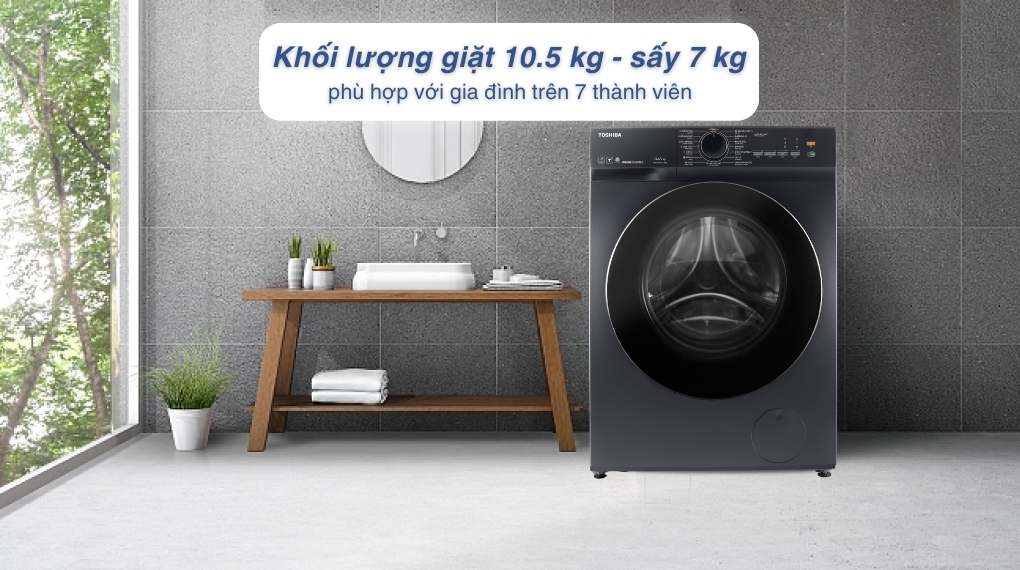 Máy giặt sấy Toshiba Inverter 10.5/7 kg TWD-T21BU115UWV(MG)