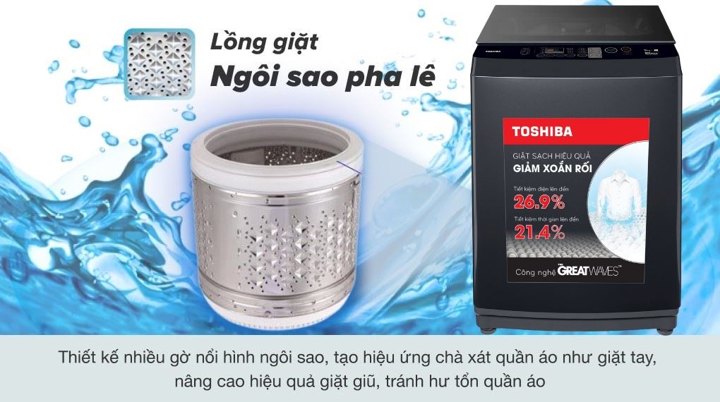 Máy giặt Toshiba Inverter 9 kg AW-DK1000FV(KK)