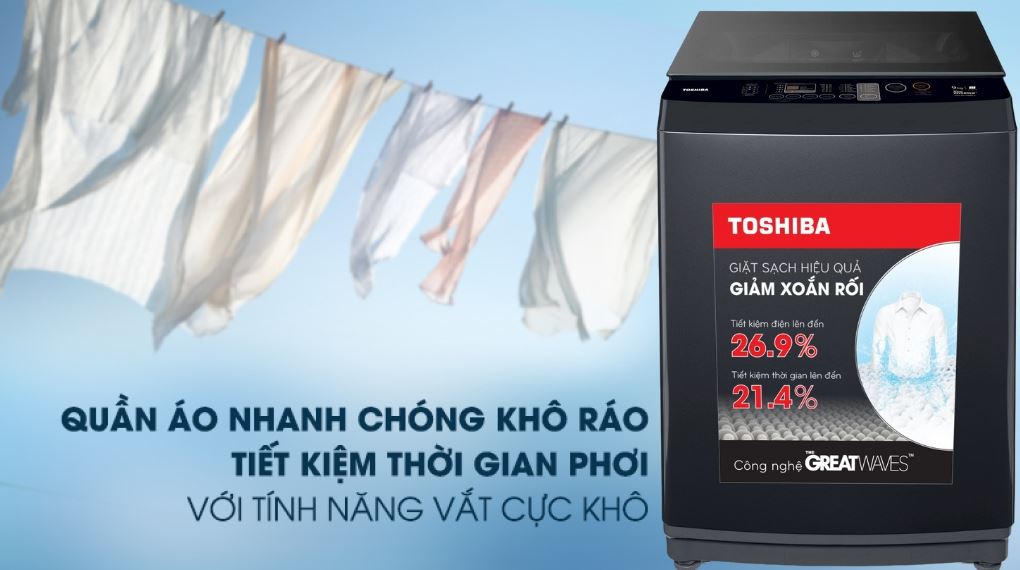 Máy giặt Toshiba Inverter 9 kg AW-DK1000FV(KK)