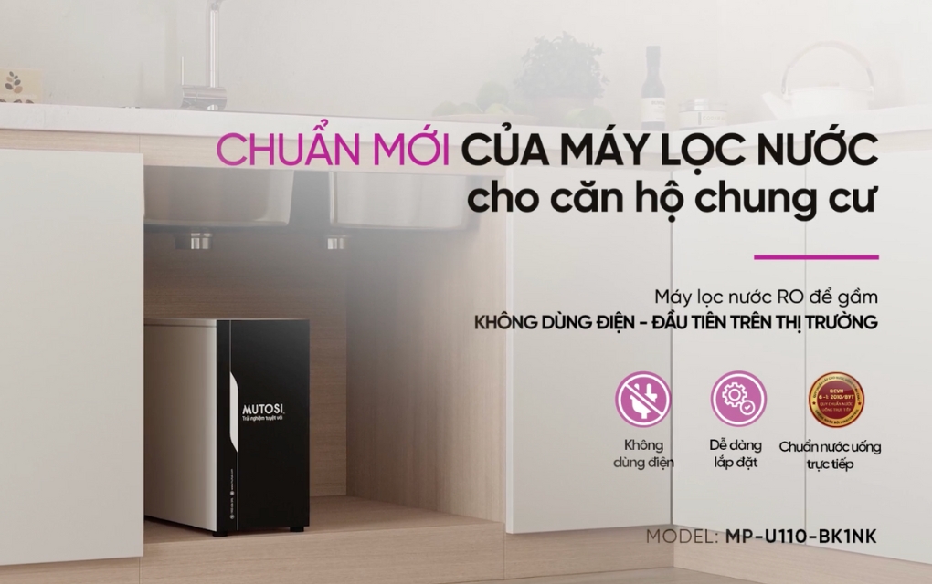 Máy lọc nước Mutosi MP-U110-BK1NK