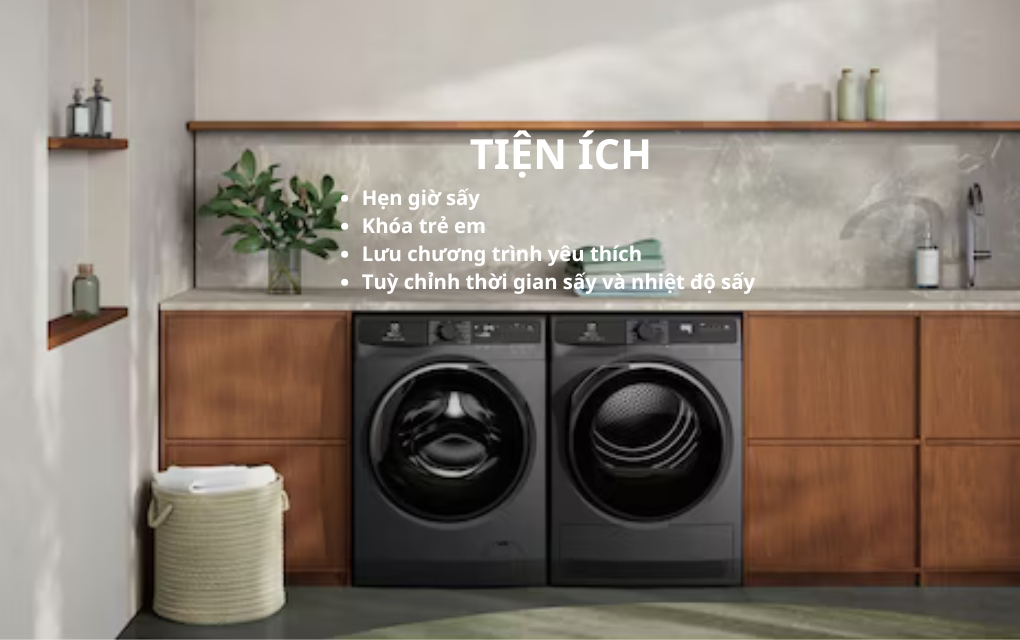Máy sấy bơm nhiệt Electrolux 8 kg EDH803J5SC