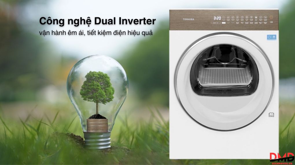 Máy sấy bơm nhiệt Toshiba 8 kg TD-T37BS90HWV(WT)