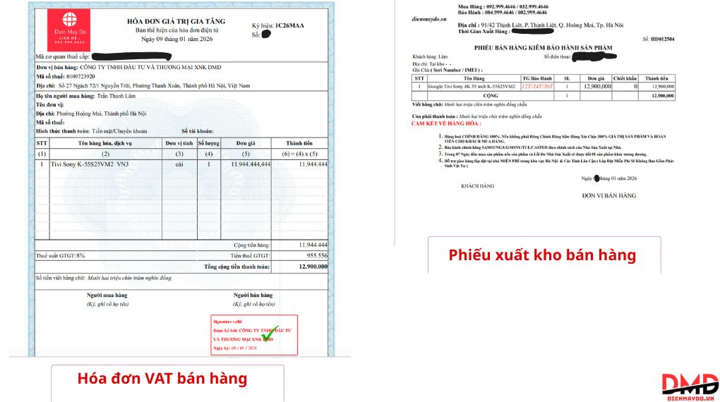 Mua điện máy chính hãng cần kiểm tra giấy tờ gì?