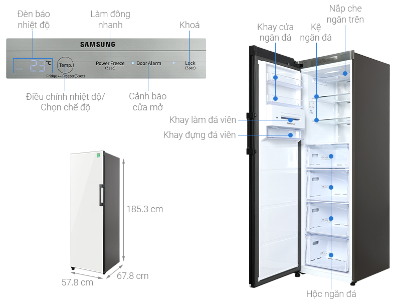 Tủ lạnh Samsung Inverter 323 lít Bespoke RZ32T744535/SV