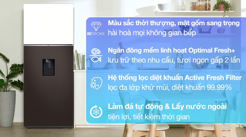 Tủ lạnh Samsung Inverter 406 lít Bespoke RT42CB6784C3SV