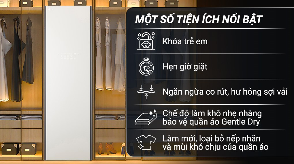 Tủ chăm sóc quần áo LG 5 móc S5BOC
