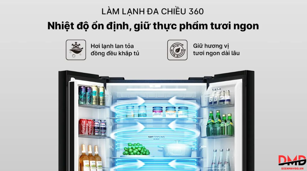 Tủ lạnh Aqua Inverter 410 lít Multi Door AQR-M466XA(GB)