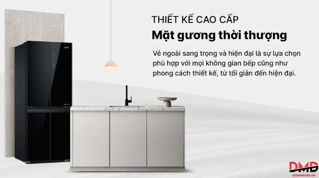 Tủ lạnh Aqua Inverter 410 lít Multi Door AQR-M466XA(GB)