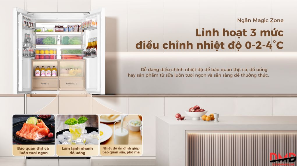 Tủ lạnh Aqua Inverter 508 lít Multi Door AQR-MA580XA(MC)U1